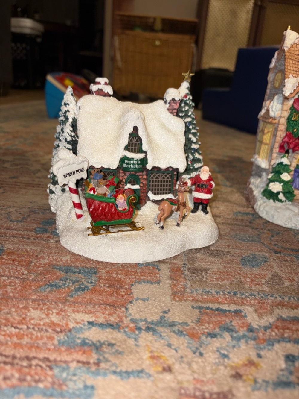 Vintage Thomas Kincade- Santa’s workshop decorative village